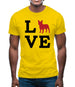 Love French Bulldog Dog Silhouette Mens T-Shirt