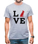 Love German Shepherd Dog Silhouette Mens T-Shirt