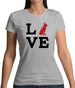 Love German Shepherd Dog Silhouette Womens T-Shirt