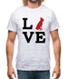 Love German Shepherd Dog Silhouette Mens T-Shirt