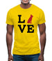 Love German Shepherd Dog Silhouette Mens T-Shirt