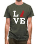 Love German Shepherd Dog Silhouette Mens T-Shirt