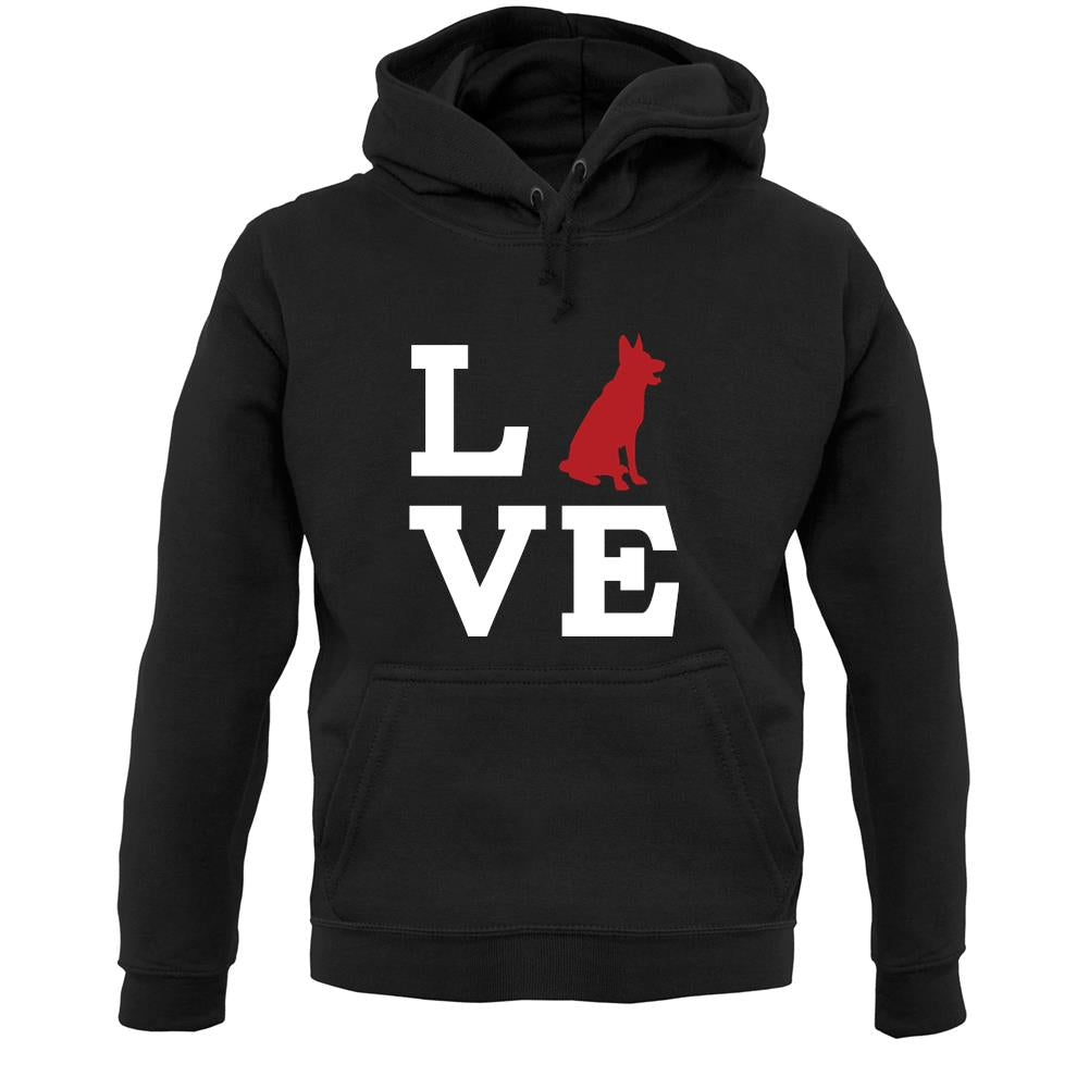 Love German Shepherd Dog Silhouette Unisex Hoodie