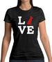 Love German Shepherd Dog Silhouette Womens T-Shirt