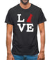 Love German Shepherd Dog Silhouette Mens T-Shirt