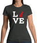 Love German Shepherd Dog Silhouette Womens T-Shirt