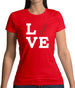 Love German Shepherd Dog Silhouette Womens T-Shirt