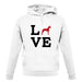 Love Great Dane Dog Silhouette unisex hoodie