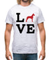 Love Great Dane Dog Silhouette Mens T-Shirt