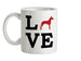 Love Great Dane Dog Silhouette Ceramic Mug