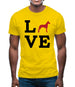 Love Great Dane Dog Silhouette Mens T-Shirt