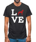 Love Great Dane Dog Silhouette Mens T-Shirt