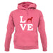 Love Great Dane Dog Silhouette unisex hoodie