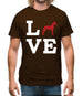 Love Great Dane Dog Silhouette Mens T-Shirt