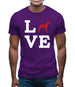 Love Great Dane Dog Silhouette Mens T-Shirt