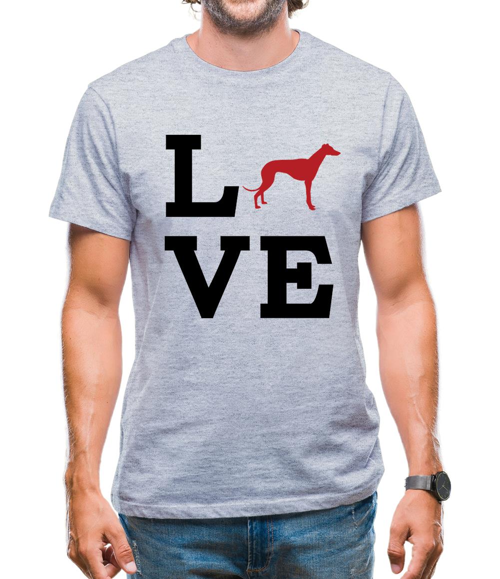 Love Greyhound Dog Silhouette Mens T-Shirt