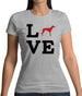 Love Greyhound Dog Silhouette Womens T-Shirt
