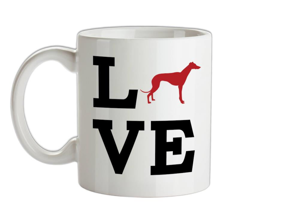 Love Greyhound Dog Silhouette Ceramic Mug