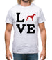 Love Greyhound Dog Silhouette Mens T-Shirt