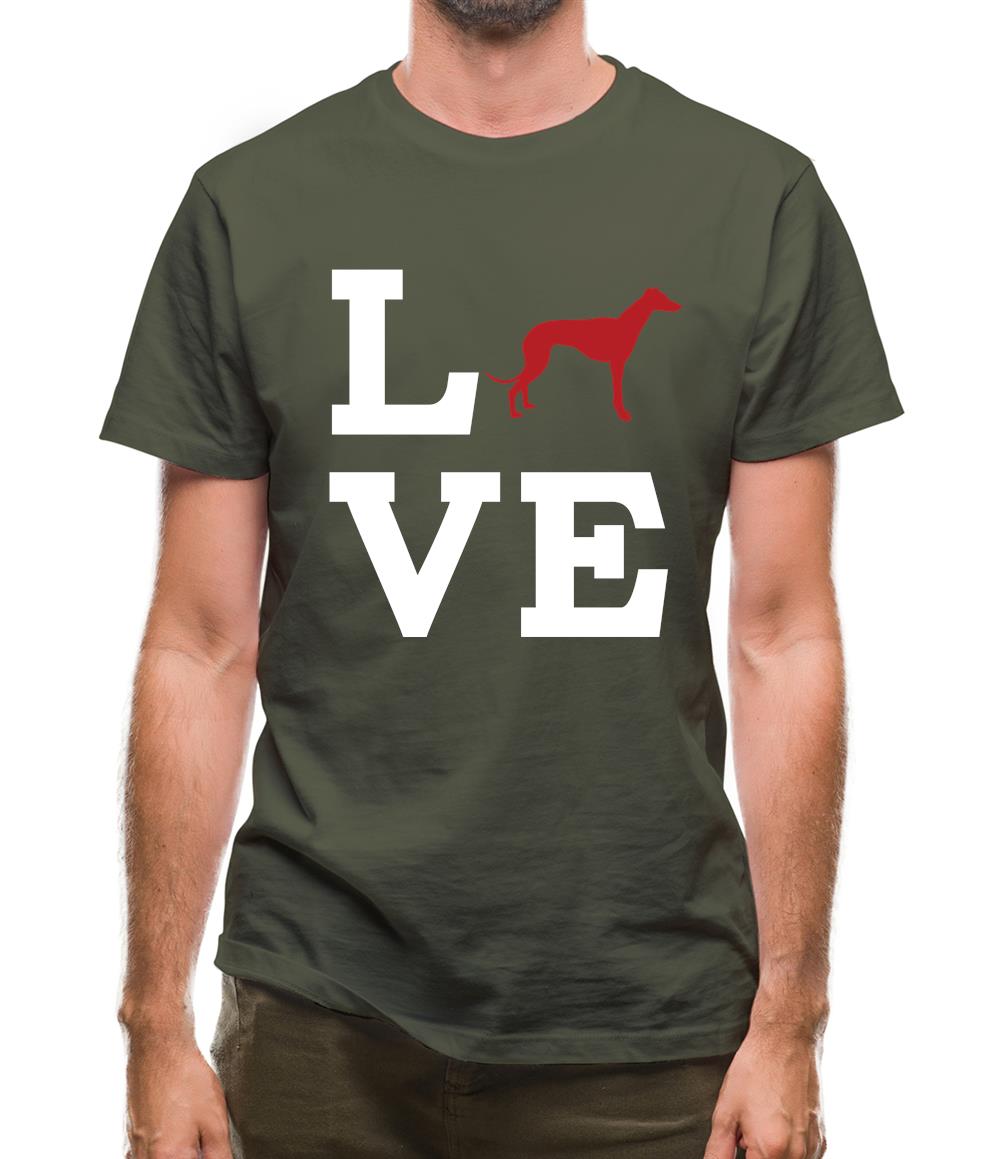 Love Greyhound Dog Silhouette Mens T-Shirt