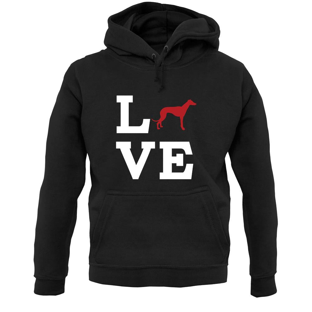 Love Greyhound Dog Silhouette Unisex Hoodie