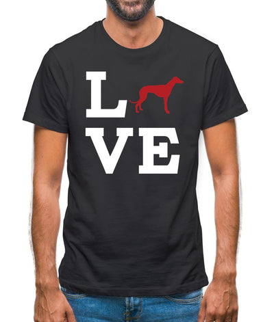 Love Greyhound Dog Silhouette Mens T-Shirt