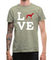 Love Greyhound Dog Silhouette Mens T-Shirt