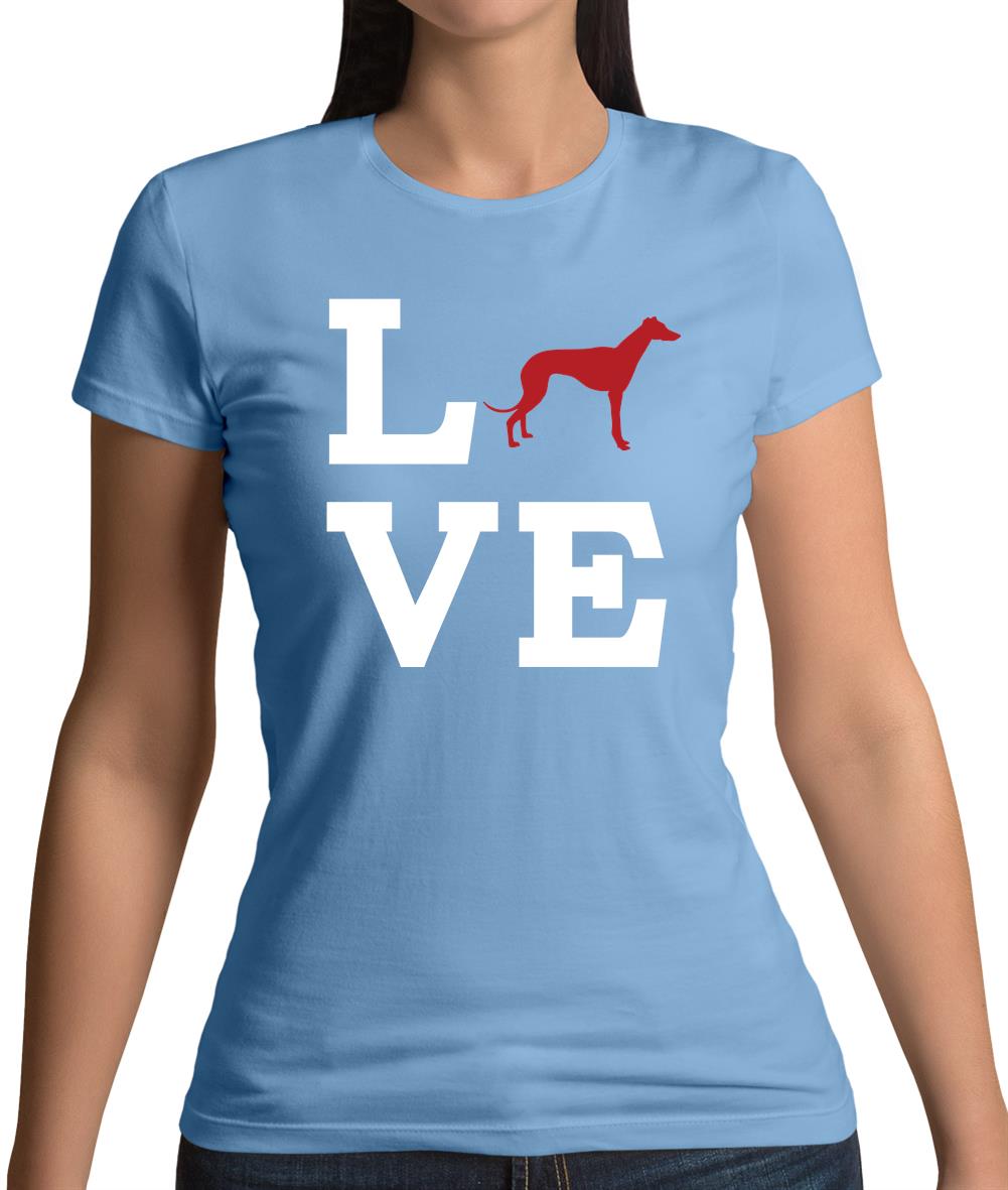 Love Greyhound Dog Silhouette Womens T-Shirt