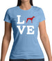 Love Greyhound Dog Silhouette Womens T-Shirt