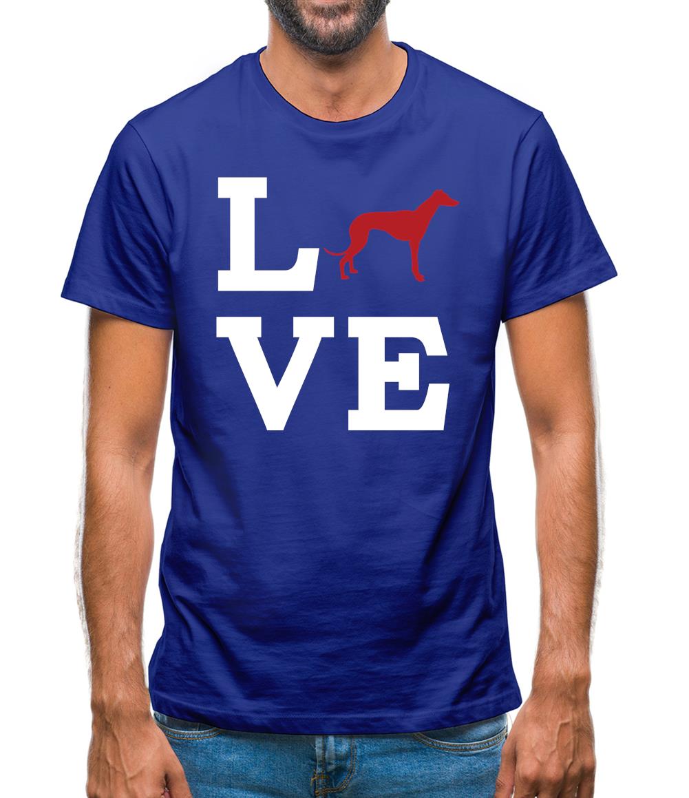 Love Greyhound Dog Silhouette Mens T-Shirt