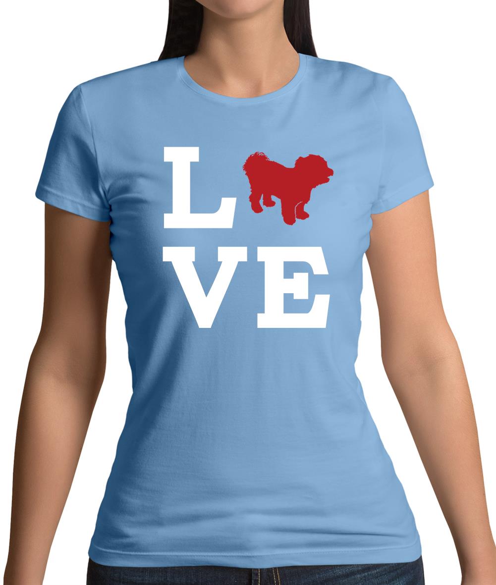 Love Havanese Dog Silhouette Womens T-Shirt