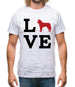 Love Huskie Dog Silhouette Mens T-Shirt