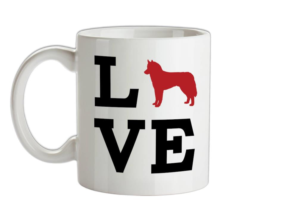 Love Huskie Dog Silhouette Ceramic Mug