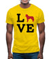 Love Huskie Dog Silhouette Mens T-Shirt