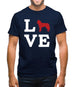 Love Huskie Dog Silhouette Mens T-Shirt