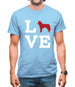 Love Huskie Dog Silhouette Mens T-Shirt