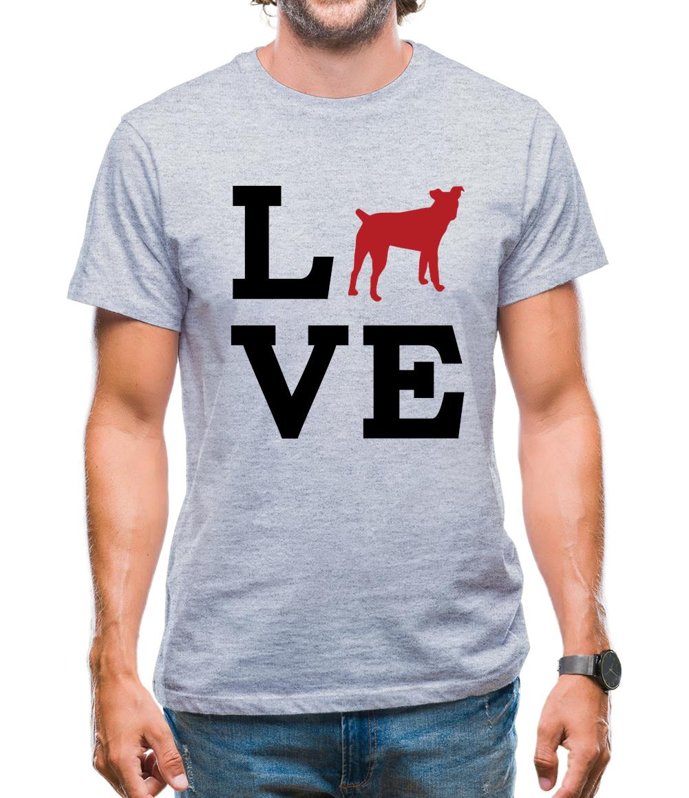 Love Jack Russell Terrier Dog Silhouette Mens T-Shirt