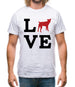 Love Jack Russell Terrier Dog Silhouette Mens T-Shirt