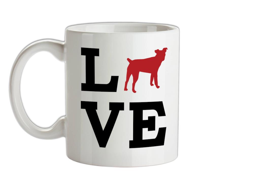 Love Jack Russell Terrier Dog Silhouette Ceramic Mug