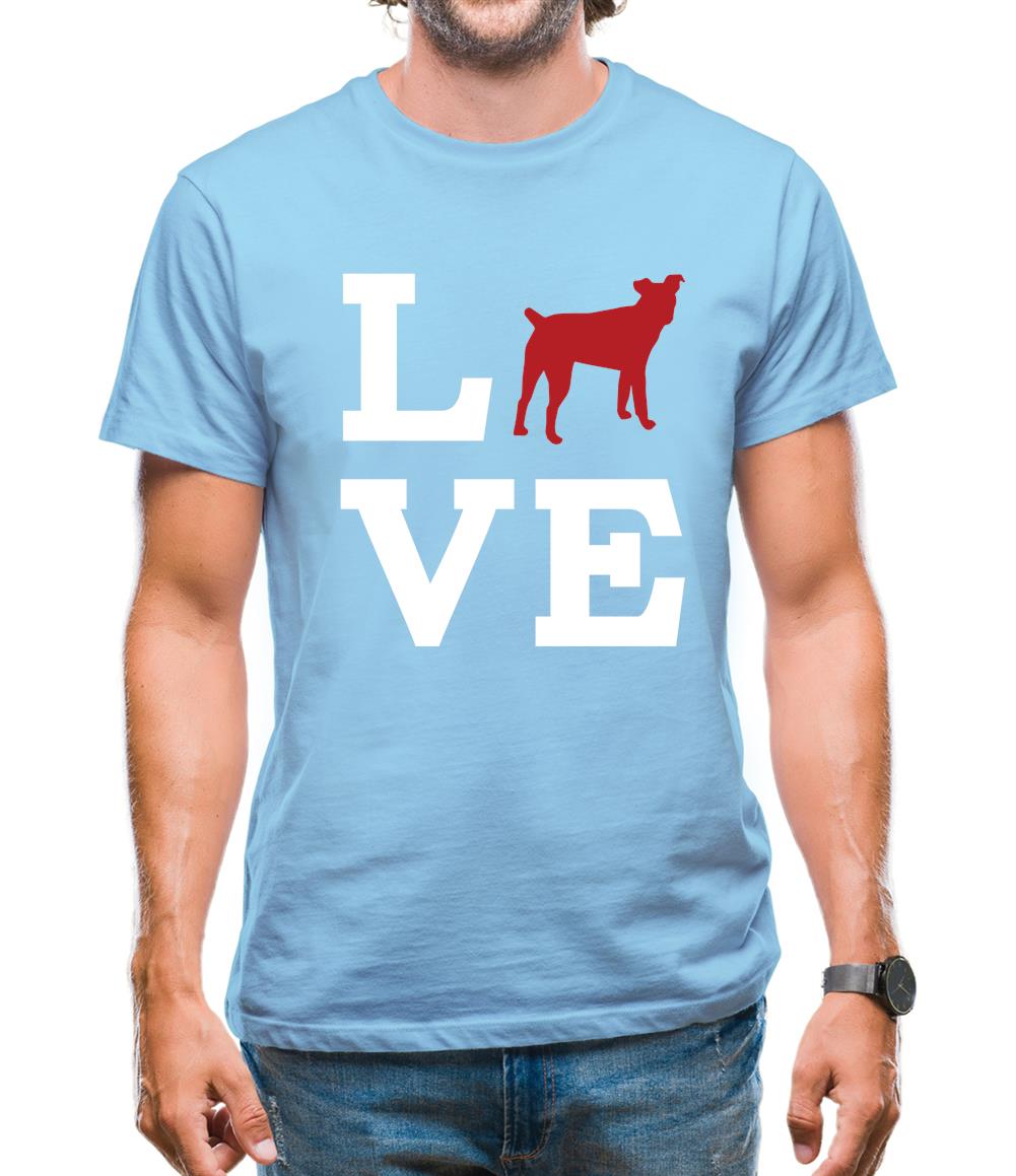 Love Jack Russell Terrier Dog Silhouette Mens T-Shirt