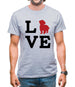 Love Lhasa Apso Dog Silhouette Mens T-Shirt