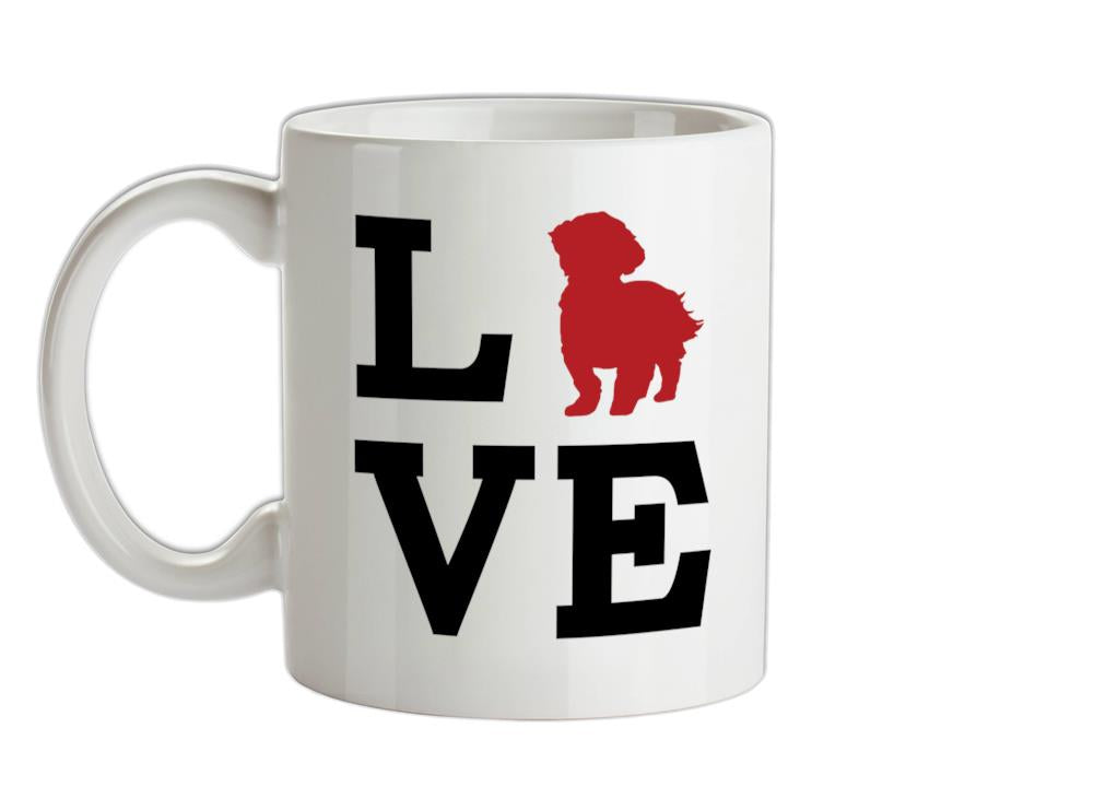 Love Lhasa Apso Dog Silhouette Ceramic Mug