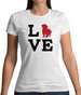 Love Lhasa Apso Dog Silhouette Womens T-Shirt