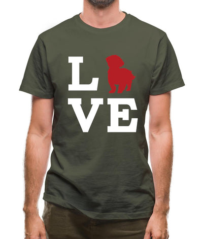 Love Lhasa Apso Dog Silhouette Mens T-Shirt