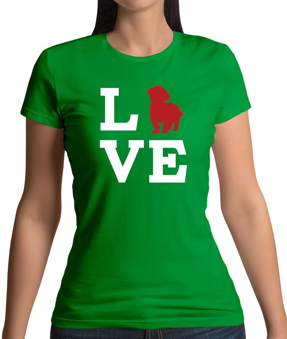 Love Lhasa Apso Dog Silhouette Womens T-Shirt