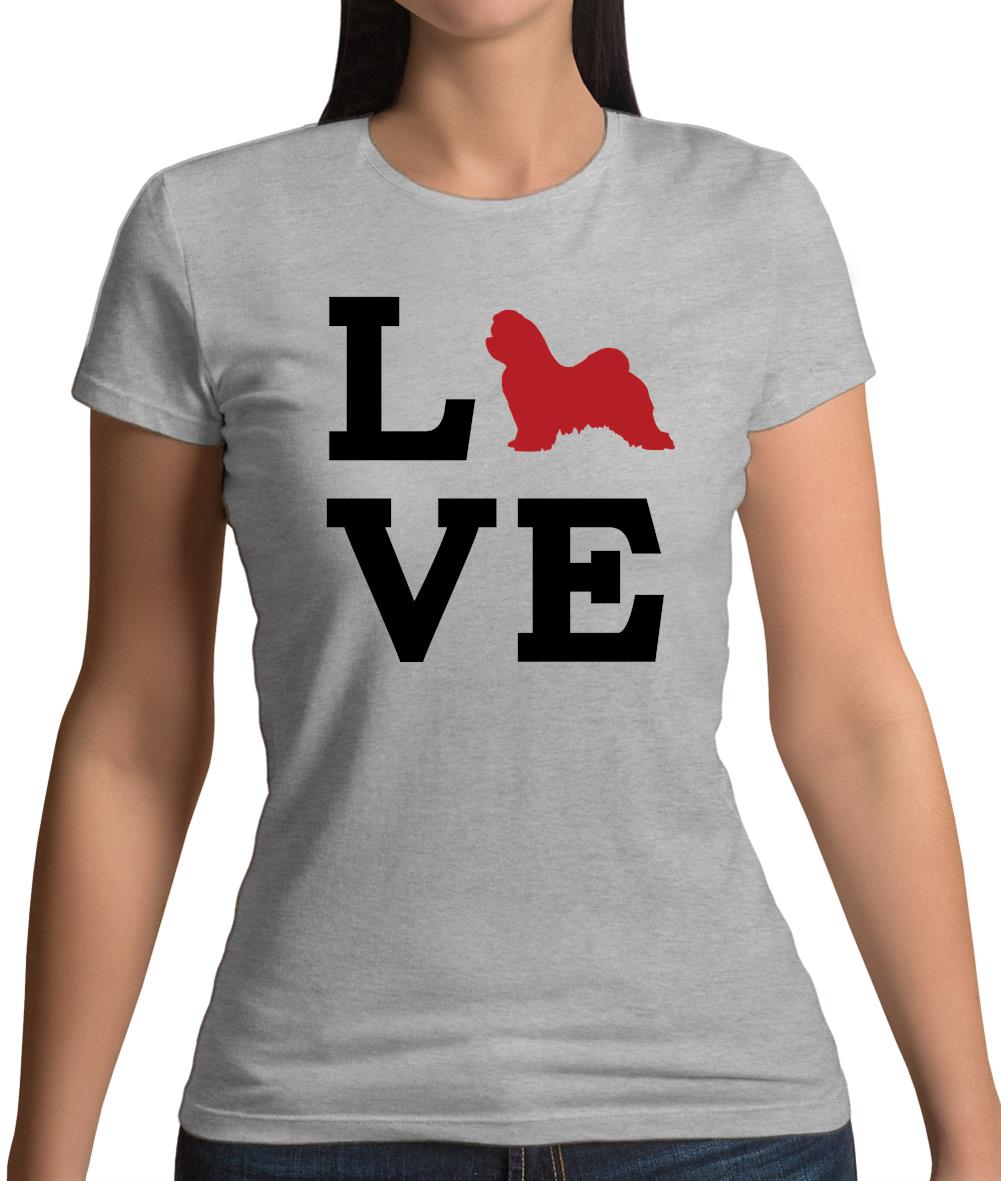 Love Maltese Dog Silhouette Womens T-Shirt