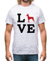 Love Min Pin Dog Silhouette Mens T-Shirt