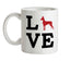 Love Min Pin Dog Silhouette Ceramic Mug