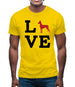 Love Min Pin Dog Silhouette Mens T-Shirt