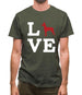 Love Min Pin Dog Silhouette Mens T-Shirt